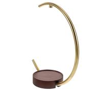 Balacoo Lampe Diffuseur Parfum Demi Lune avec Socle en Bois et Bras Incurvé en Fer, Support Stable et Design Luxueux pour Décoration D'espace de Vie