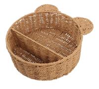 Balacoo Panier Mural Tressé de Chat en Fer et Corde en Papier, Étagère Tressée Rangement Multi-Usage, Support Mural Suspendu Naturel et Mignon Maison et L'entrée