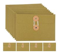 Balacoo Paquet à Dossiers Étudiants Vintage 10pcs Enveloppes en Papier Kraft Boucle Rétro pour Rangement de Cartes de Visite