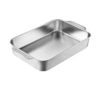 Balacoo Plat Cuisson Four Rectangulaire en Acier Inoxydable Distribution Uniforme Chaleur, Résistant aux Hautes Températures, pour Cuisiner le Poisson Lasagnes