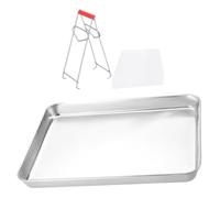 Balacoo Plat Rectangulaire en Acier Inoxydable à Fond Grand Format | Refroidissement, Usage Multifonction, Nettoyage Facile, Finition Lisse Polie, Argenté Couleur Aléatoire