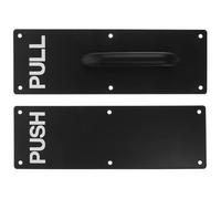 Balacoo Poignée de Porte 2 Pièces Noir en Acier Inoxydable Push Pull Plaques de Poussée Finition Moderne Sécurité Renforcée pour Portes Coulissantes et Armoires