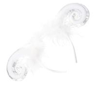 Balacoo Serrage-tête Cornes de Diable en Flanelle Blanche, Accessoire Cheveux Léger et Décoratif pour Halloween et Fêtes, Facile à Porter pour Femmes et Hommes