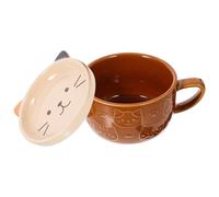 Balacoo Tasse en Céramique Chat Mignonne Couvercle, Design Kawaii Unique, Tasse à Café ou Thé Multifonctionnelle, Amateurs de Chats
