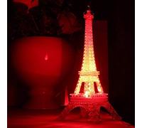 Balacoo Veilleuse Tour Eiffel en Acrylique Transparent avec LED à Changement Automatique de Couleurs - Éclairage Romantique et Ambiance Festive pour Chambre, Salon, Mariage ou Décoration de Bureau - A