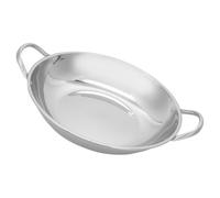 Balacoo Wok Cuisine Double Poignée en Acier Inoxydable à Fond Plat Maison | Surface Polie Lisse, Chauffe Uniformément, Compatible Induction et Cuisinière Électrique, pour Currys ou Service à Table