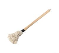 Balai à badigeonner pour barbecue avec long manche en bois et six têtes en coton supplémentaires pour griller facilement la sauce sur les viandes et pâtisseries - Passe au lave-vaisselle - Accessoire