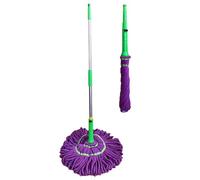 Balai à Franges à Essorage en Microfibre, Balai Serpillère Essorage Facile Rotatif à 360° avec Manche Long pour Nettoyage de Sol
