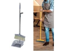 Balai à franges large - Nosheir - Manche inox 120 cm - Sans poussière - gris clair