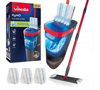 Balai à franges Vileda H2prO Séparation à 100 % de l'eau propre et de l'eau sale Deux réservoirs 3 embouts en microfibres Tête pivotante à 360° 175774