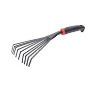 Balai à Gazon de Jardin en Acier - Petit Râteau à Main en Forme Éventail pour Ramasser Les Déchets de Jardin - 9 Élastique Dents