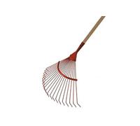 Balai à gazon ESSENTIEL 22 dents à fil rond en acier emmanchée bois pomme 110cm - - 985116