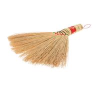 Balai à Main Traditionnel en Paille de Sorgho, Nettoyage Intérieur | Fabrication Artisanale Tressée, Manche Court, Poils Rinçables, Retrait des Poussières, Miettes et Saletés des Sols