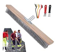 Balai à poils rigides, balai de patio - tête de balai en acier inoxydable | Balai de jardin en acier - Balai de support en métal robuste pour garage, terrasse, sol en béton