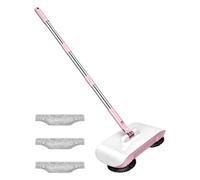 Balai à poussière sec, tête rotative à 180° et 3 chiffons de nettoyage | Balai non électrique pour sols durs pour la maison, la salle de bain, la chambre à coucher, le salon, l'appartement