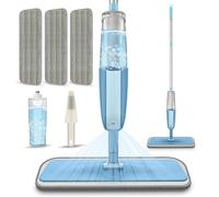Balai à spray microfibre - Serpillière à pulvérisation - Avec 3 tampons lavables - Nettoyage des sols - Humide et sec