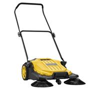 Balai-aspirateur manuel pour sols, à pousser, sans électricité, avec une largeur de balayage de 650 mm, un bac de récupération de 18,9 litres et une poignée pliante réglable, idéal pour les jardins, l