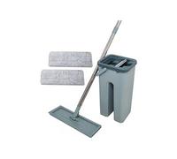 Balai Autoclean Mop 360° avec Seau Double Compartiment 2 Serpillières Microfibre Ultra Absorbante Système de Nettoyage Mains Libres Balai Serpillère