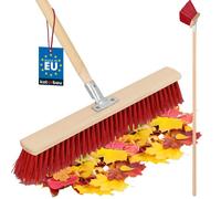 Balai Brosse - 55 cm - Balai Exterieur Terrasse - Brosse de Voirie - avec Manche - Bois - PVC - Poils Durs - de Jardin KOTARBAU