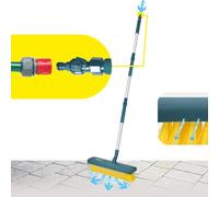 Balai Brosse à Jets Jet Brosse - GARDIREX | Manche Ajustable, Raccord Tuyau, Nettoie et Rince Terrasses et Extérieurs