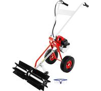 Balai-brosse motorisé 2 temps, 1250W, machine de nettoyage à essence, largeur de balayage 43 cm. Cylindrée : 8500 tr/min. Balai-brosse à essence, largeur de 22,5 cm, diamètre de la tête de brosse. Liv