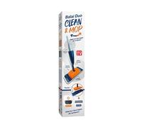 Balai brosse tête rectangulaire - - Balai DUO MOP CLEANER - Manche alu - blanc - adulte - Pour tous types de sol - Parquet/carrelage/Lino