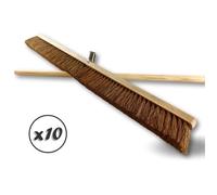 Balai cantonnier | Lot de 10 | 100 cm | coco naturel | douille Ø28 | avec manche | Kibros 2090Mx10