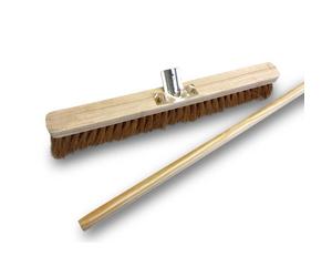 Balai d'atelier type cantonnier manché | Piste Extérieur | Fibres de coco naturel | Longueur 60 cm | Semelle bois