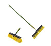 Balai de jardin - 45 cm - Brosse de balayage rigide pour extérieur - Poils rigides - Robuste - Pour cour et patio - Pour travaux sur site - Balai pour sols et surfaces