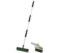 Balai de nettoyage avec raccord pour tuyau darrosage et brosse à main [Royal Gardineer]