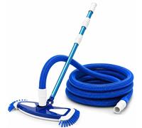 Balai de piscine aspirateur - Télescopique 140 à 350 cm - Brosses de fond et latérales - Tuyau d'aspiration