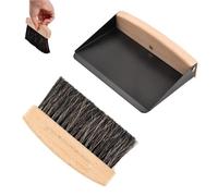 Balai de table, brosse de table, mini balayette de table, pelle en métal, balai de table en bois, convient pour la cuisine, le salon et les bureaux, noir
