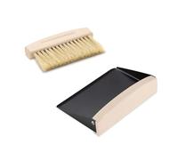 Balai de Table, Mini Pelle et Brosse, Set Pelle et Balai, Balai en Bois et Métal, pour la Maison, Le Bureau et la Cuisine, Noir