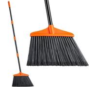 Balai d'intérieur et d'extérieur à usage intensif avec brosse en acier extensible de 135 cm - Orange