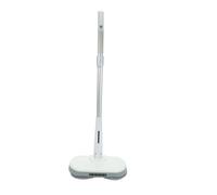 Balai électrique, conception ergonomique, éclairage LED, disque rotatif, nettoyage efficace, blanc