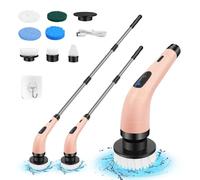 Balai électrique rotatif - Brosse de nettoyage sans fil - 9 têtes de brosse - 3 200 tr/min - Batterie 3 000 mAh - Étanche IPX6 - Poignée pivotante à 360°