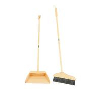 Balai en Bois Ensemble à Poussière à Long Manche et Pelle | Brosses Résistantes, Prise Ergonomique, Rangement Pratique, Léger, pour Ateliers et Garages