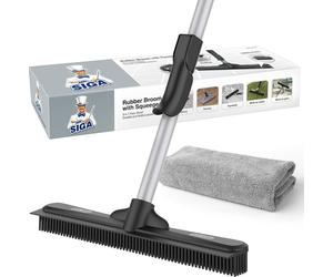 Balai en caoutchouc MR.SIGA avec raclette et chiffon microfibre, brosse à sol 3 en 1