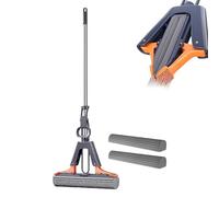 Balai Eponge, Balai Magique, Balai Éponge Absorbante, Balai Éponge avec Manche Télescopique, Serpillere Nettoyage pour Sols Bois,Carrelage Et Marbre