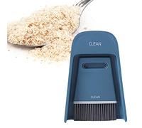 Balai et Pelle à Poussière Mini avec Bord Antidérapant pour Bureau (Bleu | Kit de brosse de nettoyage de Table Portable avec brosse dure pour clavier, animal de compagnie, cuisine, salle