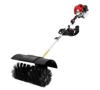 Balai-fraiseur essence de 52 cm de largeur de brosse, moteur 2 temps de 1,7 kW, 8500 tr/min. Livré avec lunettes de protection et harnais. Idéal pour les surfaces en gazon synthétique, les routes et l