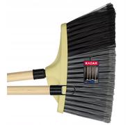 KADAX Balayage routier et trottoir, balai de jardin avec manche en bois, balai en nylon, balai industriel pour trottoir, (bleu foncé)