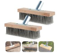 Balai métallique, 2 pièces, brosse à balai métallique, balai métallique de 30 cm, balai métallique robuste pour Étiquette