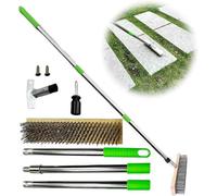 Balai métallique de 160 cm - Pelle amovible en acier pour la mousse, avec brosse métallique pour le nettoyage des pavés et des terrasses