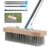 Balai Métallique en Acier avec Manche de 165cm - Brosse pour Toiture, Enlever Les Mauvaises Herbes, Mousse et Taches Tenaces