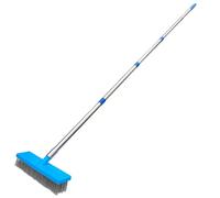 Balai métallique robuste pour jardin, grattoir de toit pour élimination de mousse avec manche télescopique, balai de nettoyage pour terrasse, démousseur pour jardin, patio, piscine (fils de brosse de