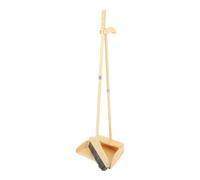 Balai Pelle à Poussière à Long Manche en Bois, Poils Doux | Kit Ménage Maison, Usage Intérieur pour Lobbies et Domicile, Poignée Ergonomique, Léger, Pratique
