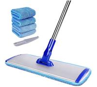 Balai Plat en Microfibre de 45 cm avec poignée en Acier Inoxydable 4 serpillères réutilisables et 18"" Microfiber Mop SERPILLERE