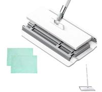 Balai Plat Main Libre, Balai Plat Multifonction avec Fixation en Un Clic, Comprend Un Tapis De Nettoyage Lavable, Adapté Aux Salles De Bains, Cuisines, Salons, Chambres (1PC + 2 Chiffon)