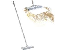 Balai plat outil de nettoyage avec changement automatique de chiffon | Serpillère réutilisable humide et sèche pour sols en bois de 112 cm sans contact pour maison, cuisine, salle de bain